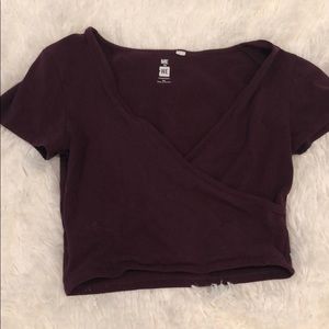 me to we maroon pac sun crossover top xs